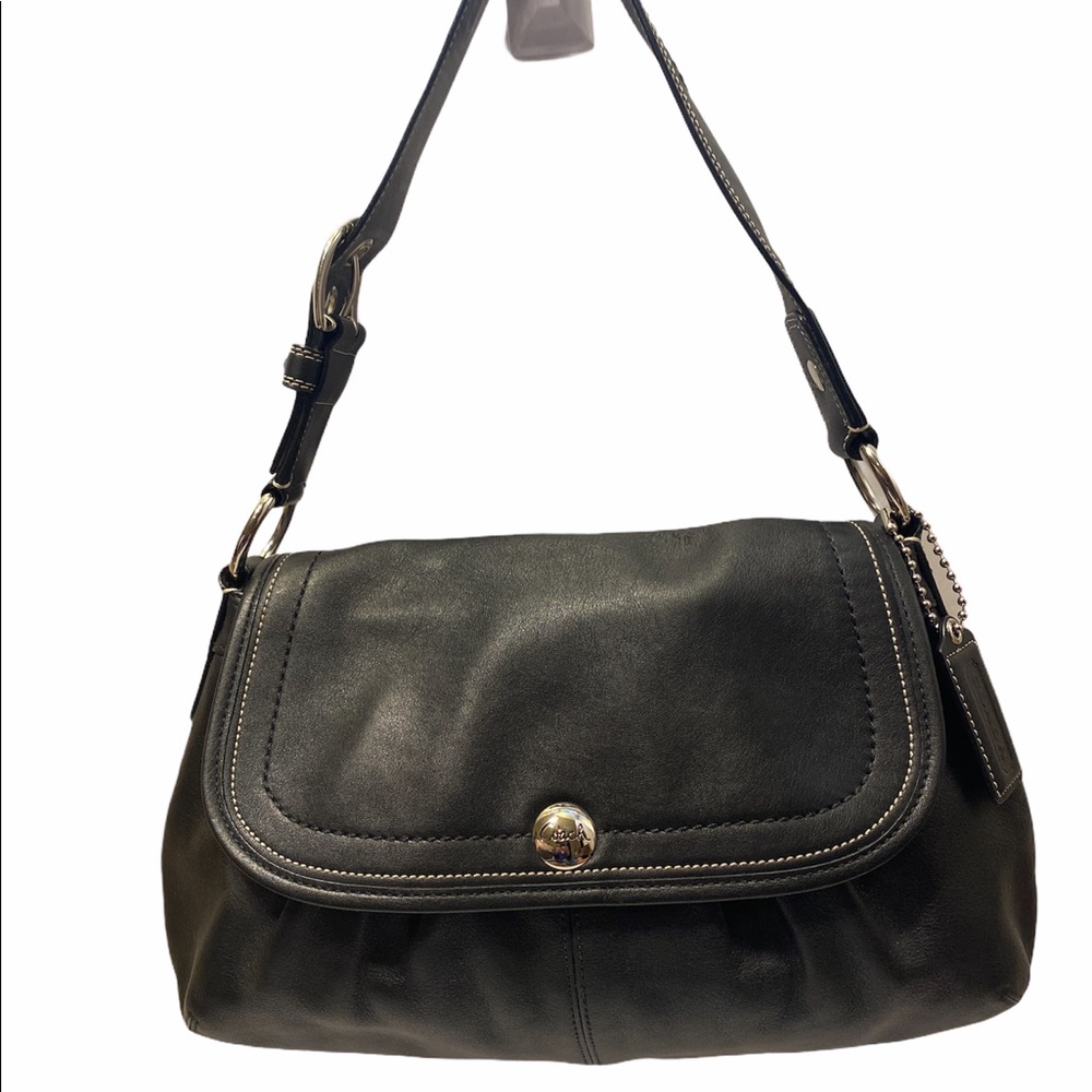 Coach Soho Pleated Black Leather Shoulder Bag